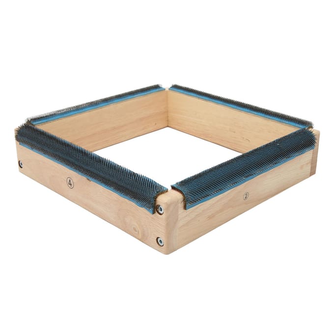 Borduurstrookframe 9,8 inch 4 zijden stevig massief hout eenvoudige montage tapijthaken frame met schroeven beige