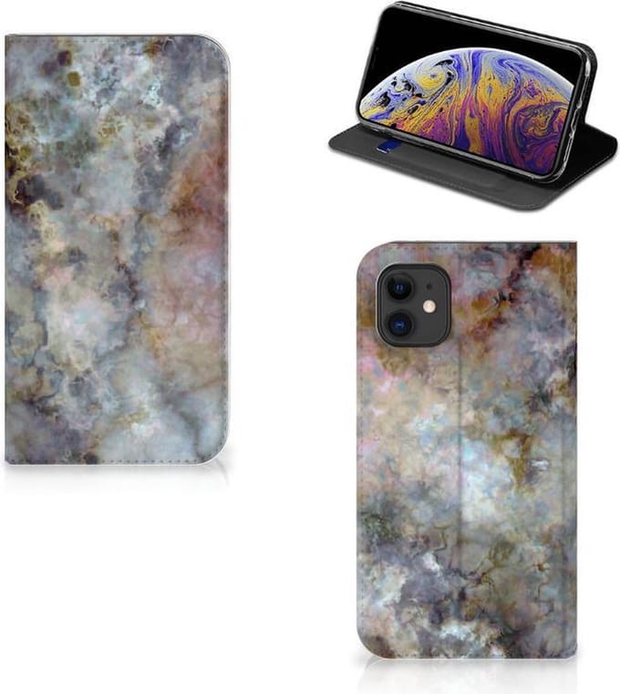 Apple iPhone 11 Standcase Marmer Grijs