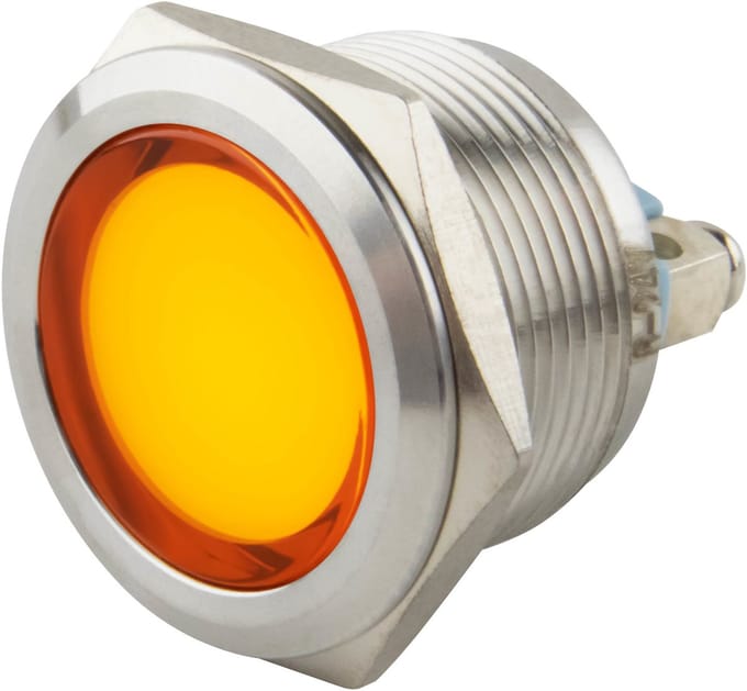Led indicator | ø 22 mm. | 6-24 Volt DC/AC | Gele uitvoering