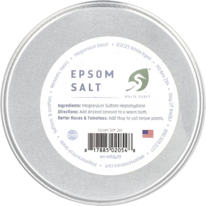 White Egret Soins Personnels, Sel d'Epsom, 2 oz gray
