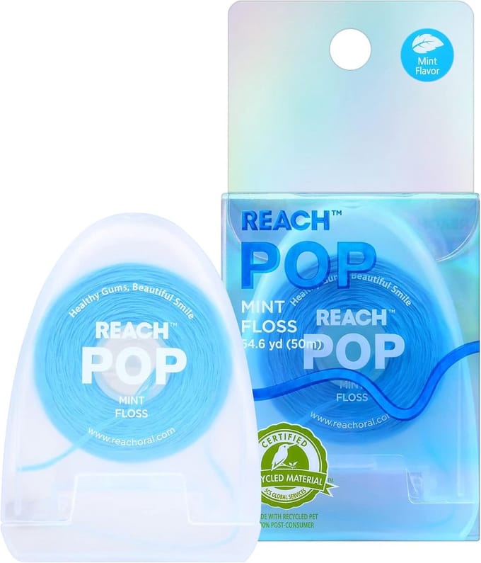REACH POP Dental Floss, Mint 54.5 YD