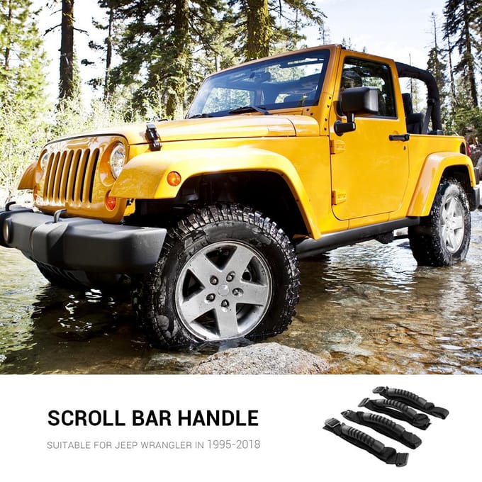 4 STUKS Handgrepen voor Jeep Wrangler van 1995 tot 2018 Auto-accessoires zwart