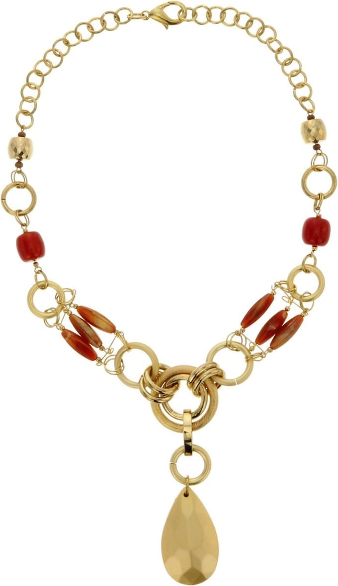 Behave - Ketting dames - goudkleur - met hanger - expressieve stijl