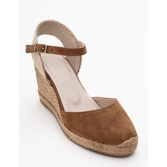 Sinta Suède Leren Platform Espadrille (Dames)