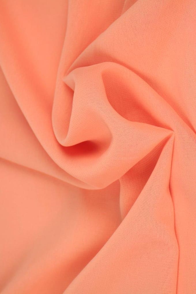 Chiffon stof - Zalmroze - 15 meter