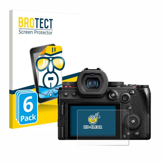 BROTECT - Screenprotector voor Panasonic Lumix DC-G9 II - Folie Beschermfolie transparant 6 Stuks