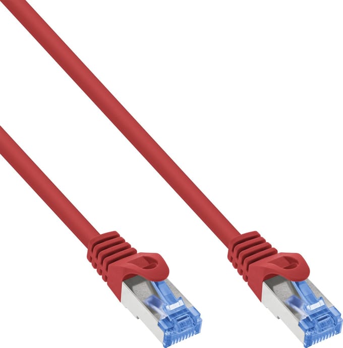 InLine® patchkabel, Cat.6A, S/FTP, TPE (LSZH), CCA, rood, 5m