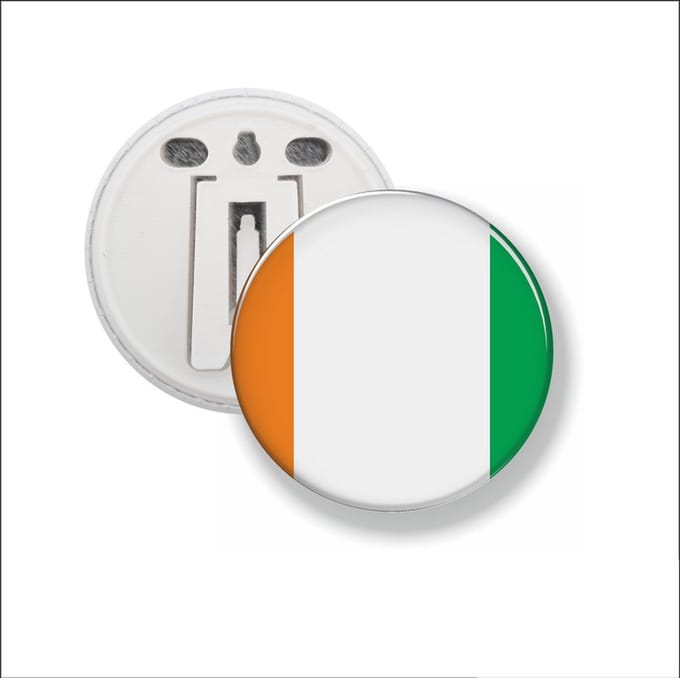 Button Met Clip 58 MM - Vlag Ivoorkust