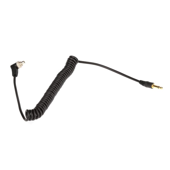 3,5 mm flitssynchronisatiekabelsnoer met schroefvergrendeling naar mannelijke flits-pc voor Canon Nikon PIXE black