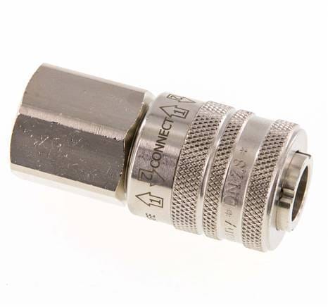 Vernikkeld Messing DN 7.8 Safety Luchtkoppeling Snelkoppeling G 1/2 inch Binnendraad - CLS7-F-BN-SE-012