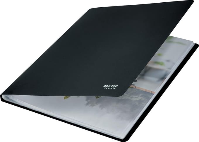 Showmap Leitz Recycle A4 40-tassen gerecycled PP zwart | 10 stuks
