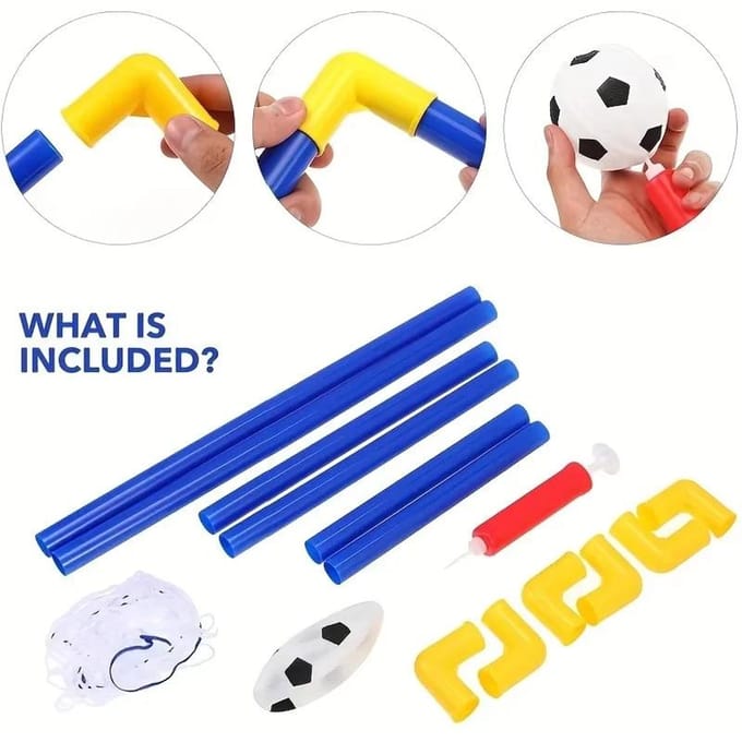 Draagbare Micro Voetbaldoel Set, Complete Buiten Strand Trainingsuitrusting met Net Pomp Bal, Lichtgewicht Binnen Kinder Sport Speelgoed