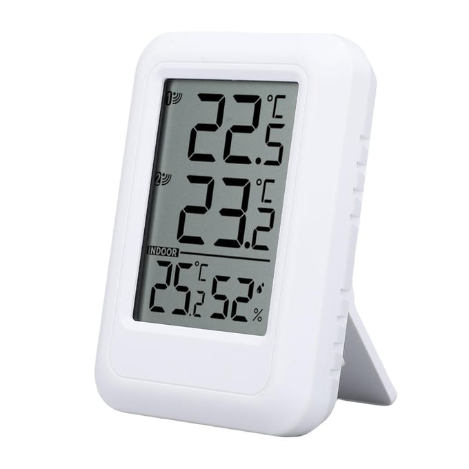 Digitale Hygrometer Thermometer Binnen Buiten Temperatuur Vochtigheidsmeter 328.1ft Zendbereik gray