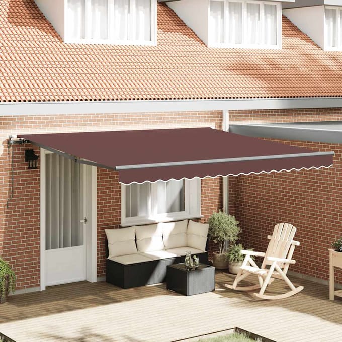 vidaXL - Luifel - automatisch - uittrekbaar - 400x300 - cm - bruin
