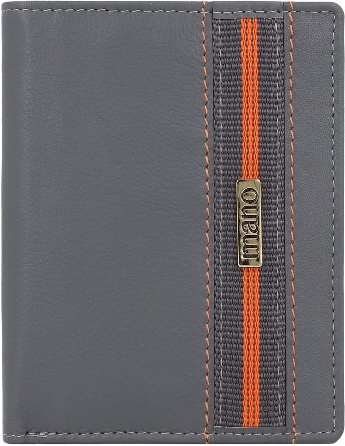 mano Don Leonardo Portemonnee RFID Leer 12,5 cm - Jongens - Staand formaat - grau