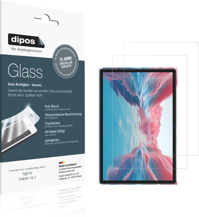 dipos – 2x Pantserfolie geschikt voor Dghrti TAB30 10.1 | 9H Screenprotector
