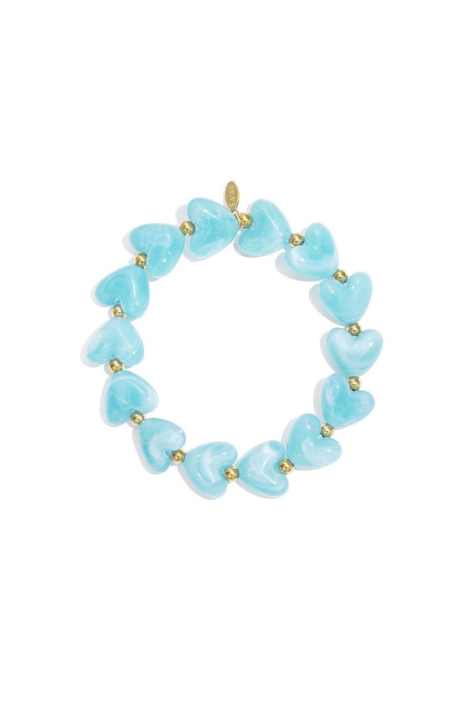 Hartjes armband hemelsblauw
