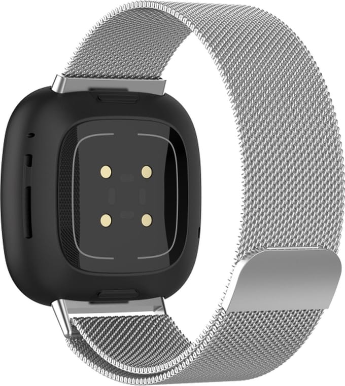 Milanees bandje - geschikt voor Fitbit Versa 3, Versa 4 / Sense - M/L - zilver