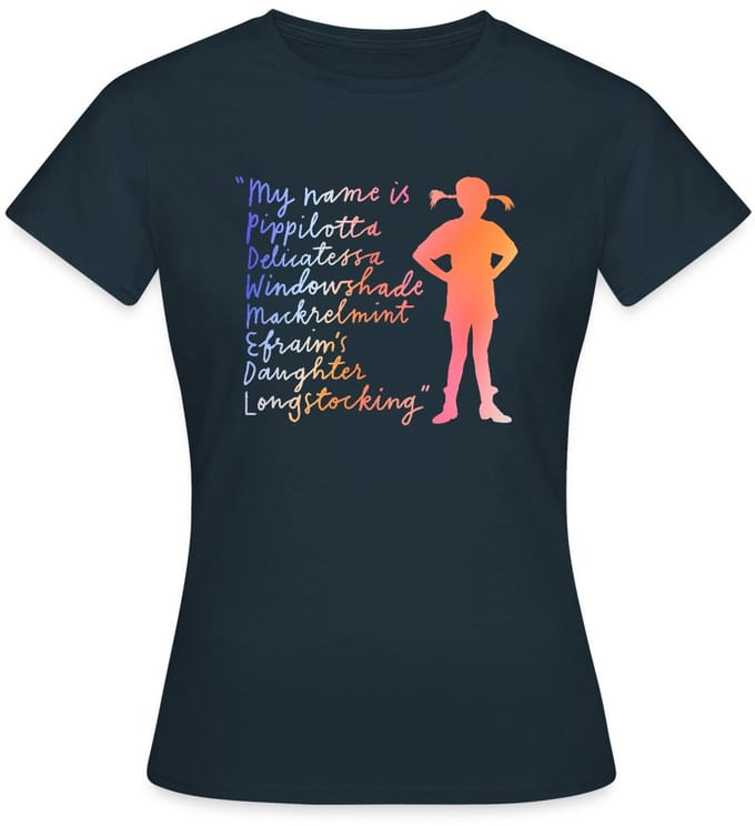 Pippi Langkous My Name Is … Bunt T-Shirt Dames