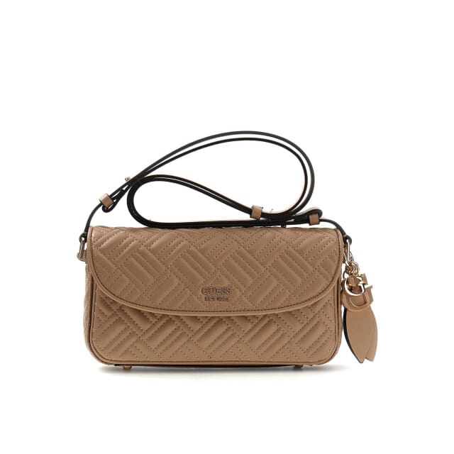 GUESS schoudertas Sally Convertible Xbody Flap Beige Lichtbruin