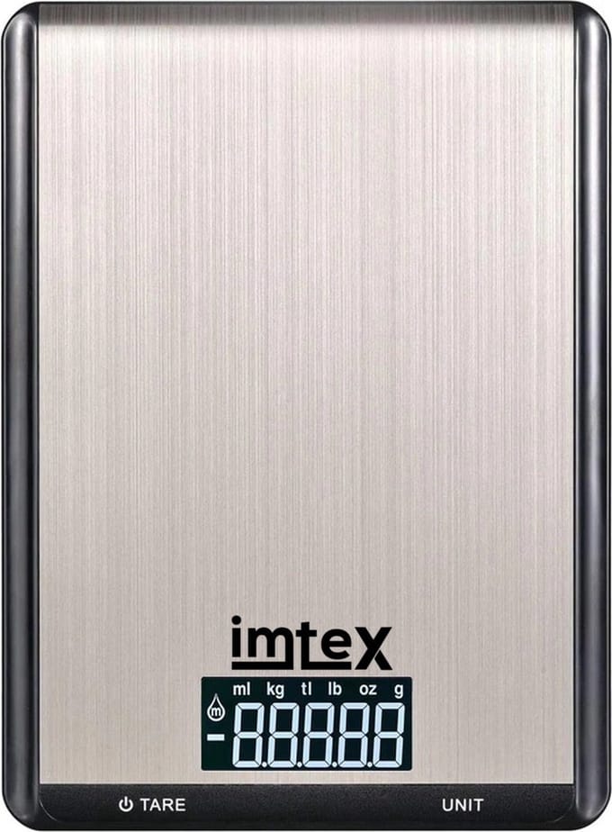 IMTEX - Digitale keukenweegschaal 5000 gram - 5 kilo - RVS - Zwart