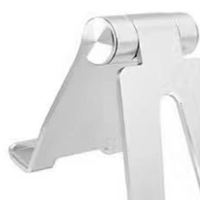 Support de tablette en alliage d'aluminium, léger et argenté, pour téléphone portable white