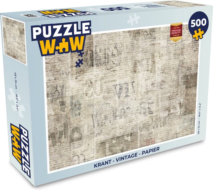 Puzzel Krant - Vintage - Papier - Legpuzzel - Puzzel 500 stukjes