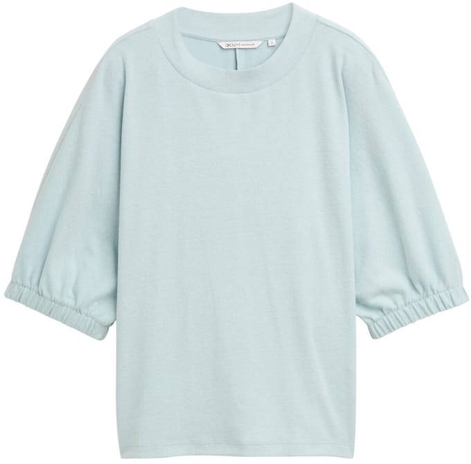 Tom Tailor Denim - Boxy fit T-shirt - Maat XS - Silver Cloud Blue Melange