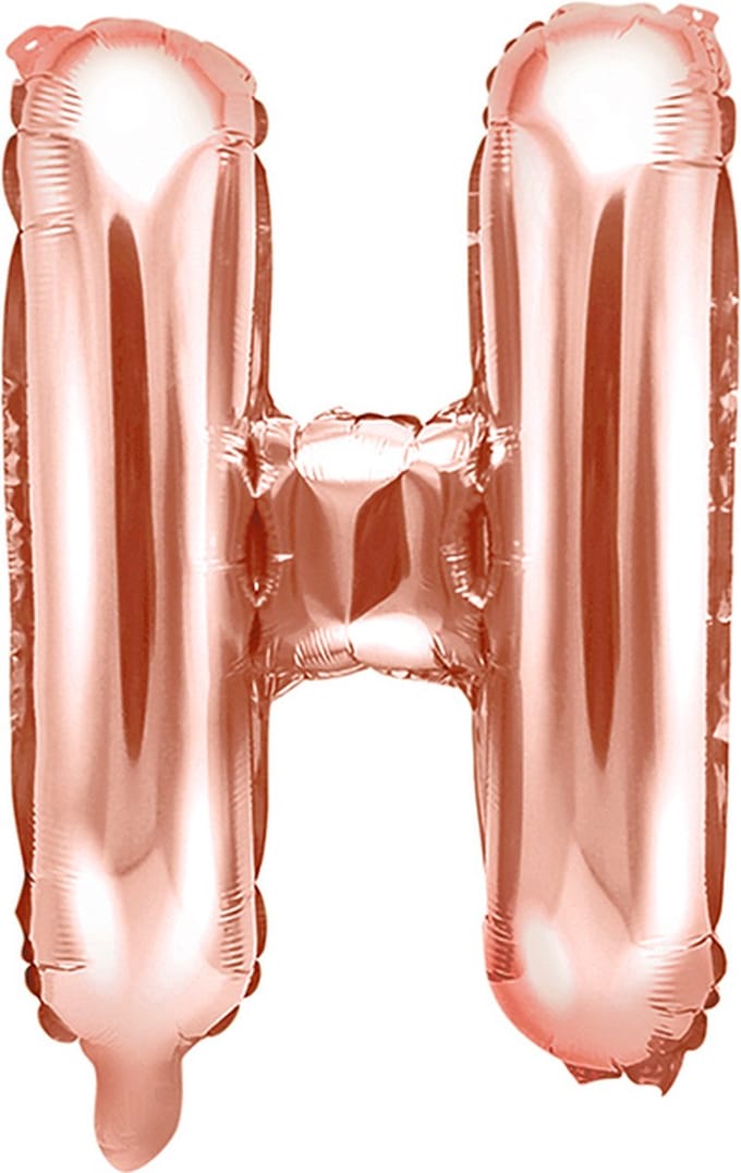 Partydeco - Folieballon Rose Gold Letter H (35 cm)