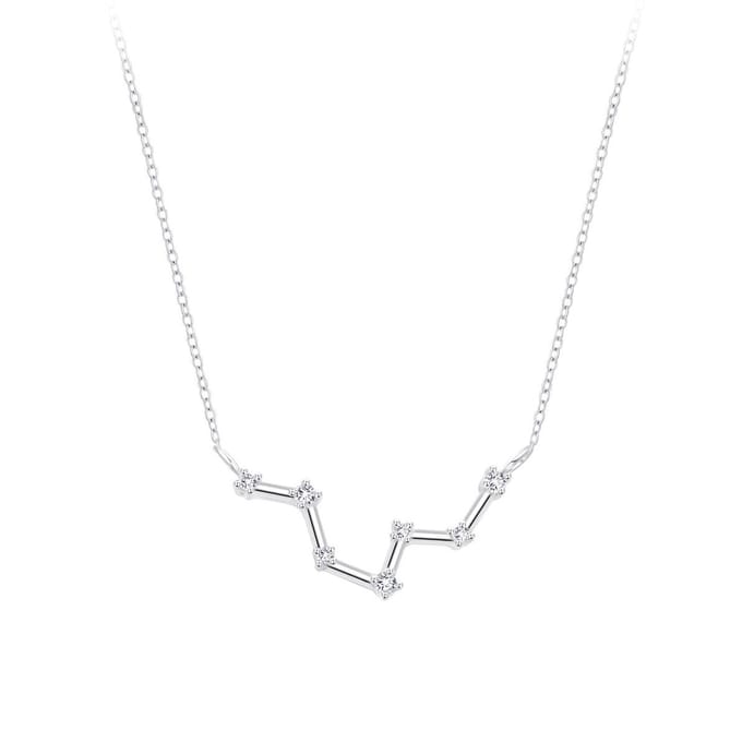Joy|S - Zilveren sterrenbeeld ketting Pisces Vissen met zirkonia