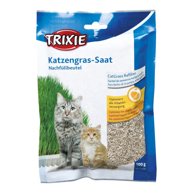 100g Trixie zacht graszaad navulzak kat