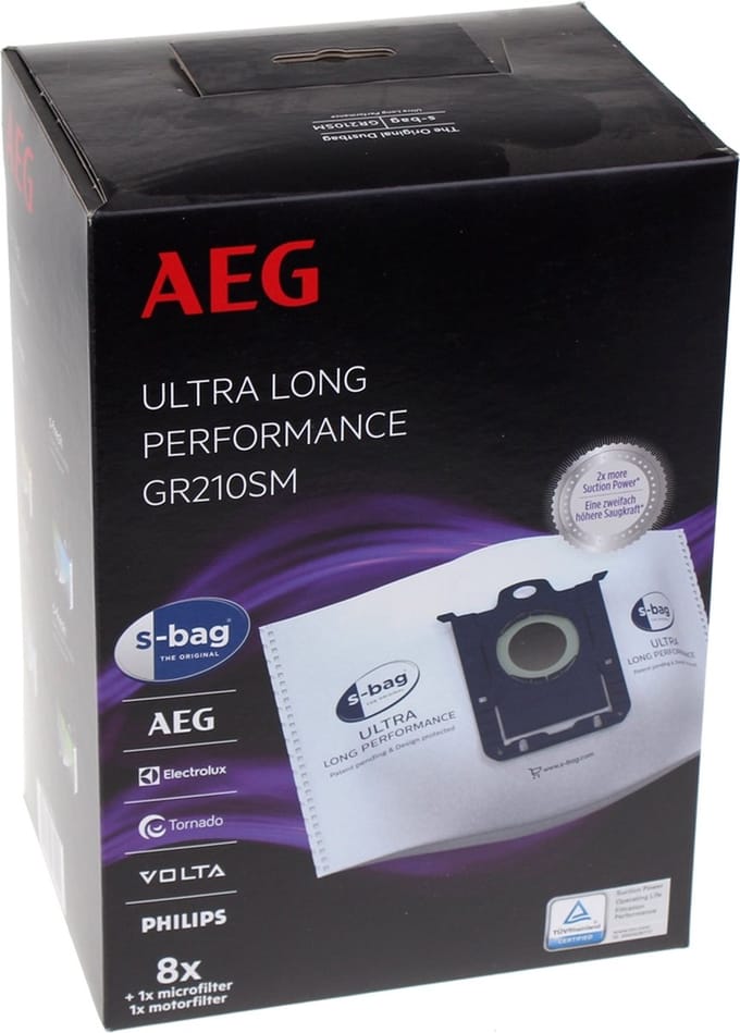 AEG s-bag® Ultra Long Performance - 8 stofzuigerzakken en filters 9001688366