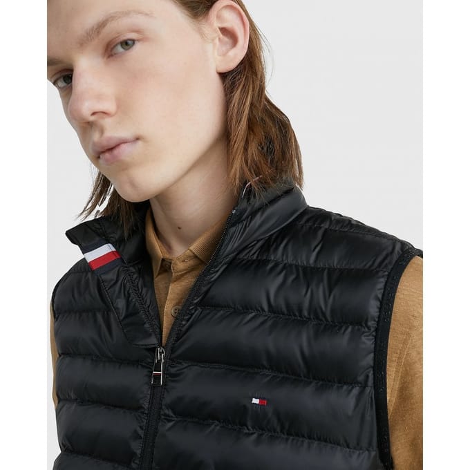 Tommy Hilfiger - Heren Jas zomer Core Packable Circular Bodywarmer - Zwart - Maat S