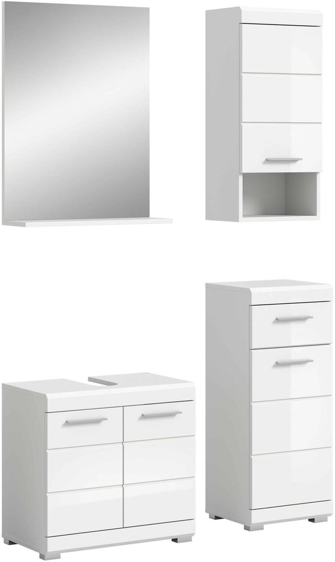 Scout badkamercombinatie wit hoogglans MDF TZ wit NB - 34x112x191cm