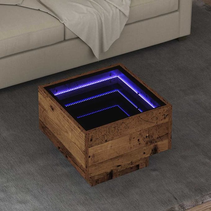 vidaXL - Salontafel - Oud - hout - 40 - x - 40 - x - 30 - cm