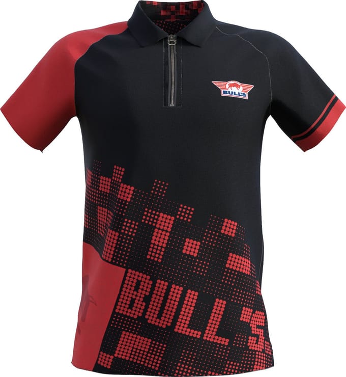 Bull's Plain Black Red Dart Polo 5XL