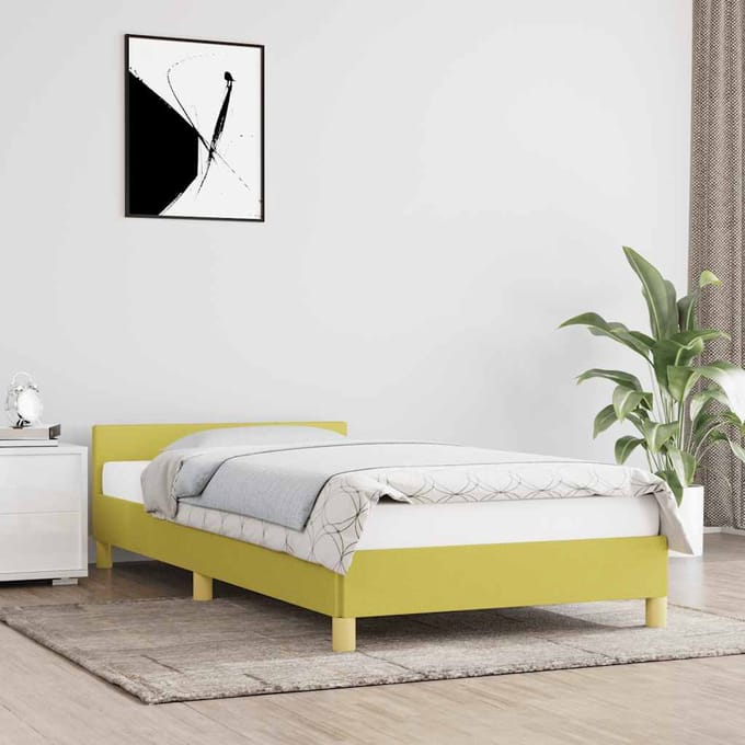 vidaXL - Bedframe - zonder - matras - 100x200 - cm - stof - groen