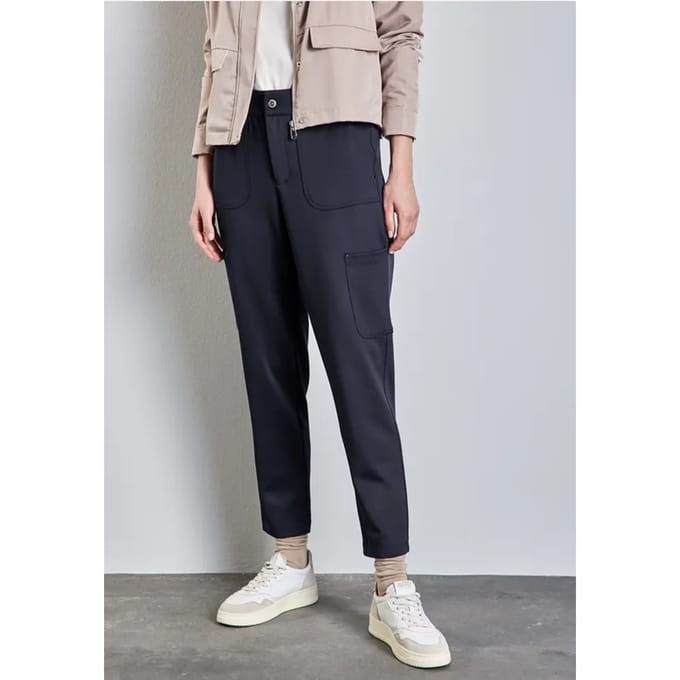 Jersey keperstof cargo broek