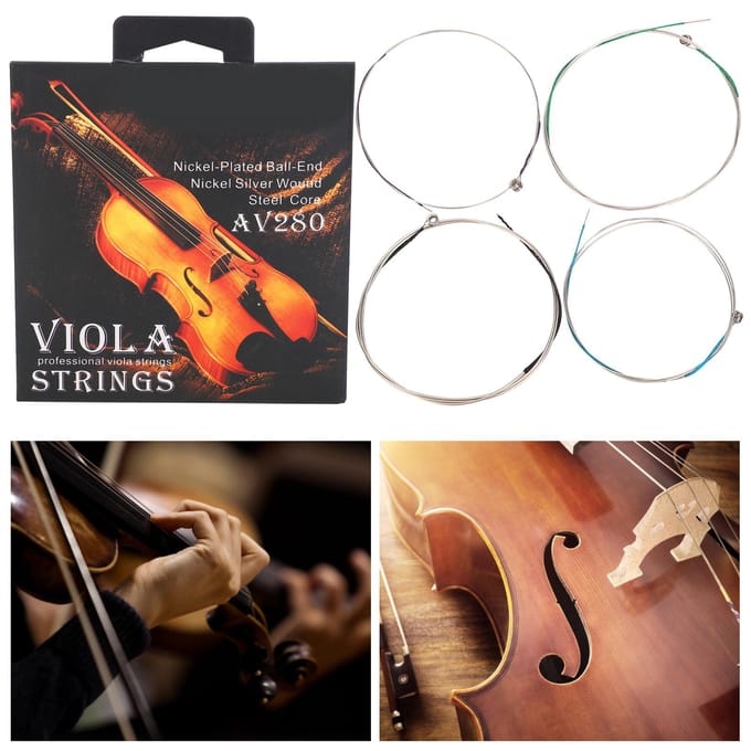 Jeu Complet Universel 4 Pièces Cordes de Viola Professionnelles E A D G pour Violas 14 16 orange
