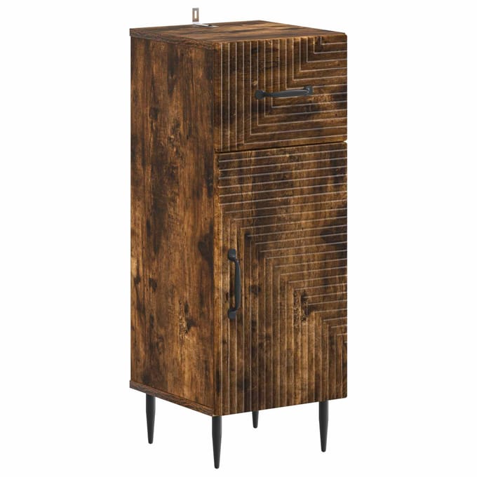 vidaXL - Badkamer - Opbergkast - HAARLEM - Gerookt - eiken - 30 - x - 31 - x - 80 - cm