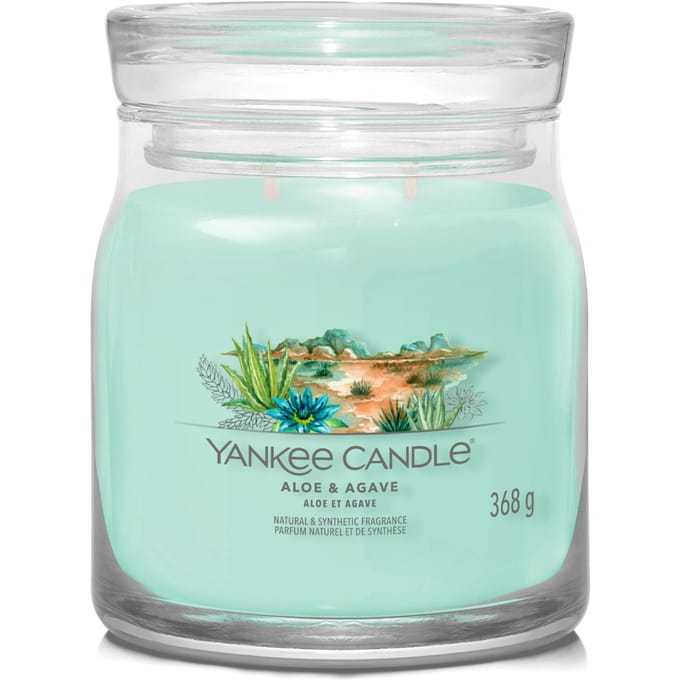 Yankee Candle - Aloe & Agave Medium Geurkaars - 50 branduren - 2 lonten