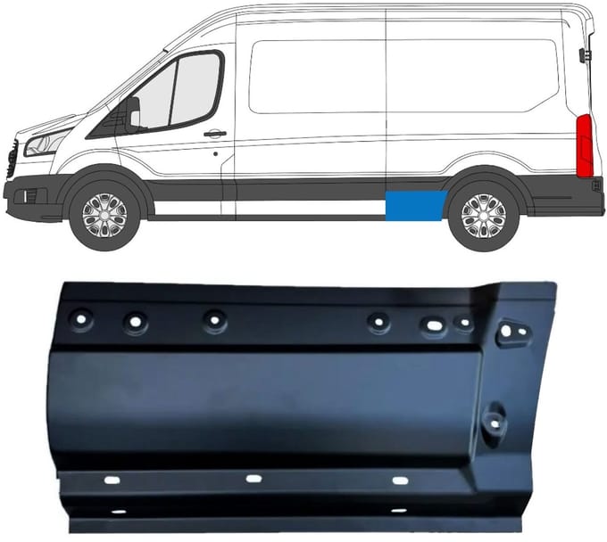 Reparatiepaneel achterste spatbord voorste deel voor Ford Transit 2014- / Links