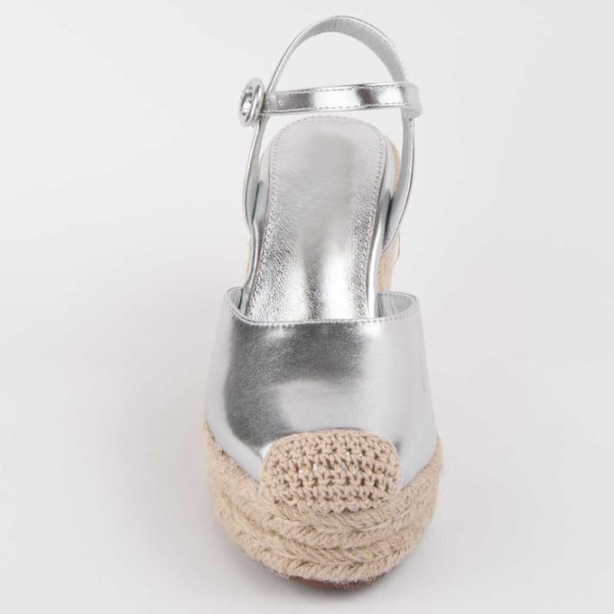 Alpargata De Cuña Para Mujer. Montevita Balenci 102927 41 zilver