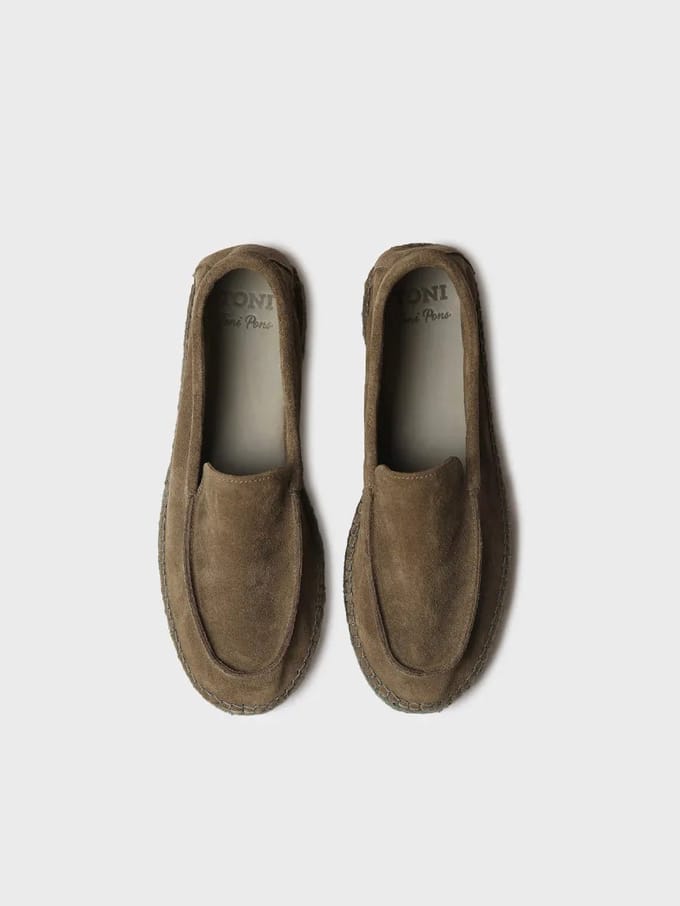 Gesloten espadrilles voor heren van suède met jute zool | MAX