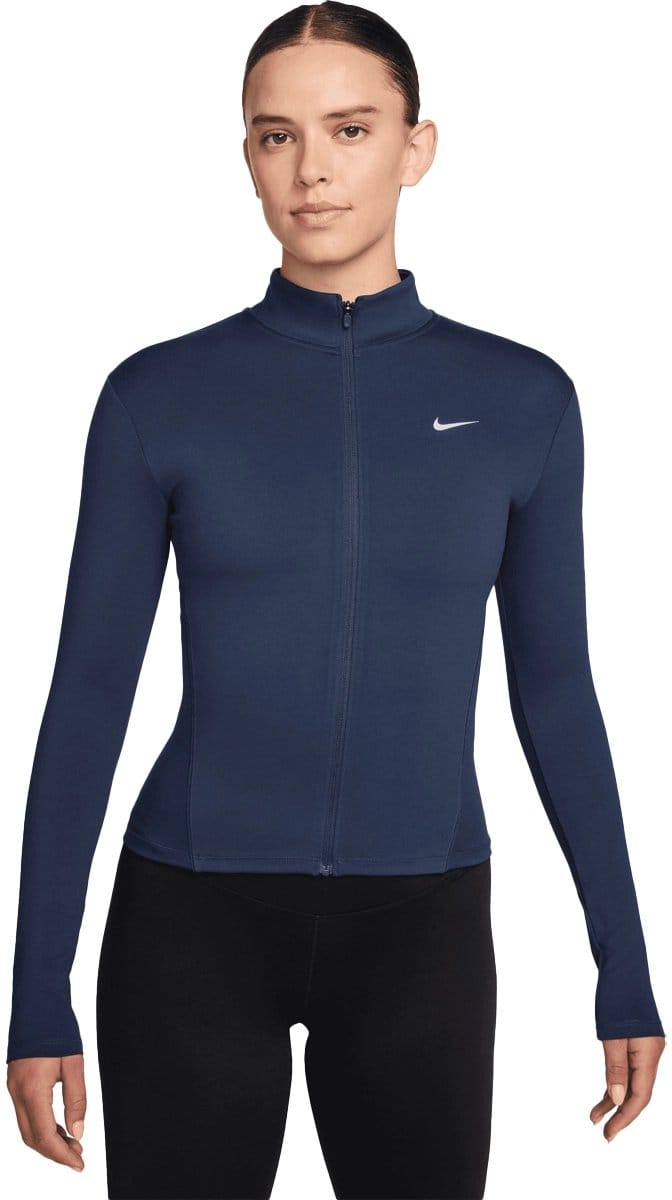 Nike one dri-fit full-zip jack in de kleur marine.