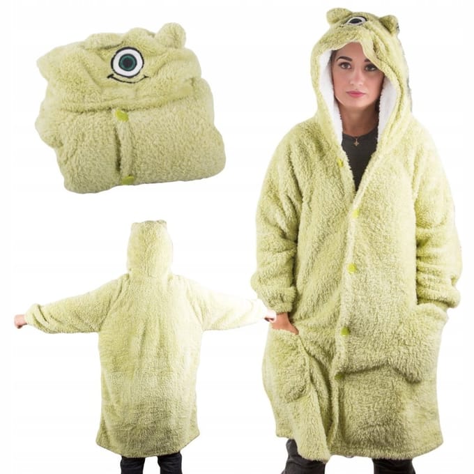 Pingyang Rongrong - Koc Z Kapturem - Monster - Groen - Oversize