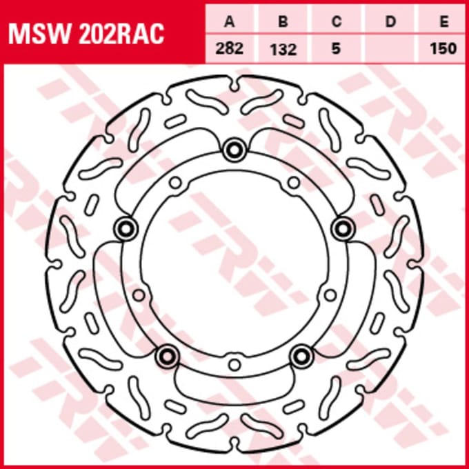 Remschijf TRW MSW202RAC, 1 Stuk