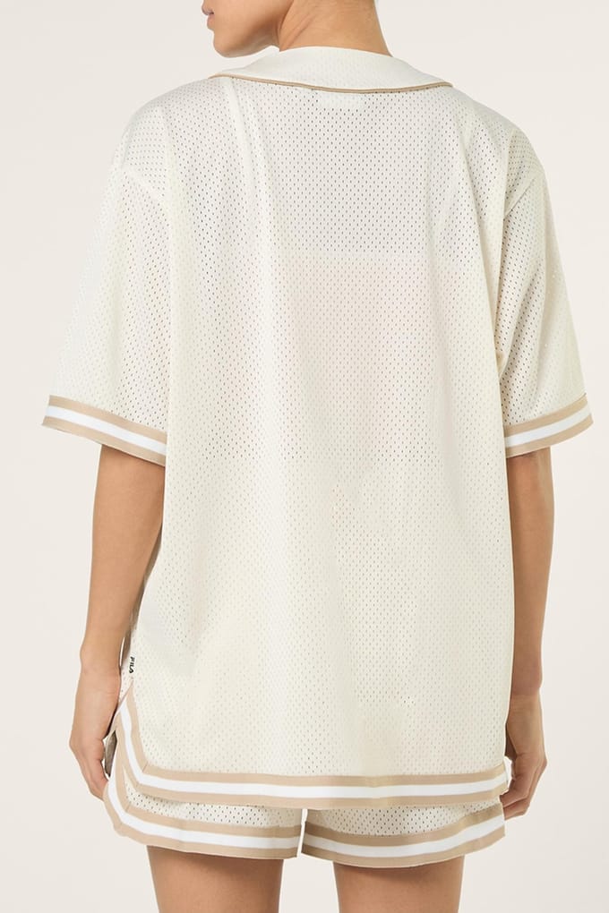 FILA Villanova Oversized Mesh Baseball Shirt Egret Taglia: M | Magliette intime Outlet | Donna