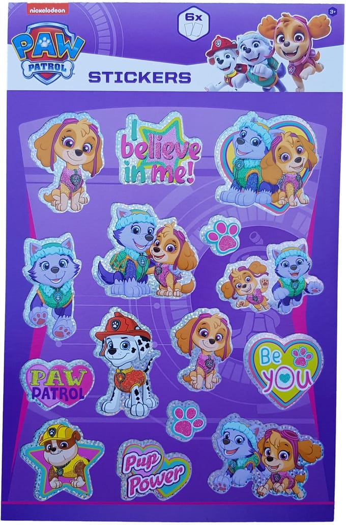 Paw Patrol Stickers 6 sticker vellen Skye