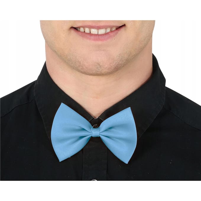 Fiestas Guirca Carnaval verkleed vlinderstrikje - blauw - polyester - volwassenen/unisex